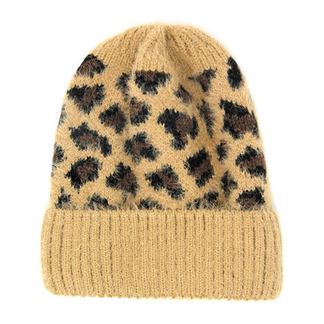 Beige Leopard Pattern Hat Beige Leopard Beanie Hat Leopard Winter Hat grab this toasty hat to keep you incredibly warm when running out the door. Accessorize with this cat ear hat, it's the autumnal touch finish your outfit. Best Gift Birthday, Christmas, Anniversary, Valentine's Day, Wife, Mom, Sister