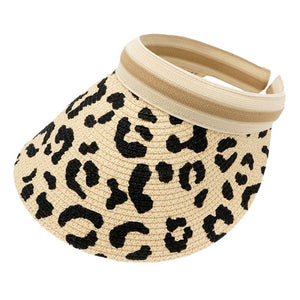 Beige Leopard Patterned Visor Hat. Eco-friendly visor whether you’re basking under the sun at the beach, the pool, kicking back with friends at the lake, a great hat can keep you cool and comfortable even when the sun is high in the sky. Perfect Birthday , Mother's Day , Anniversary , Vacation Getaway, Valentines Day Gift.