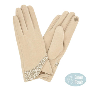 Beige Leopard Print Smart Gloves, present you with luxe and comfortable way. It's great to complete your outfit with absolute trendiness and warmth on winter and cold days. It will allow you to easily use your electronic devices and touchscreens while keeping your fingers covered, and swiping away! A pair of these gloves are awesome winter gift for your family, friends, anyone you love, and even yourself. Complete your outfit in trendy style!
