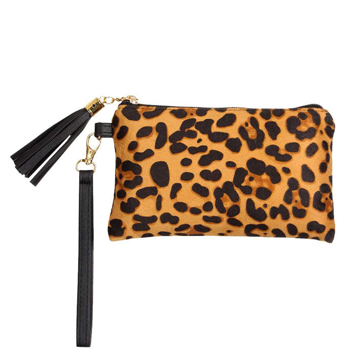 Beige Leopard Print Wristlet Pouch Bag. Whether you are out shopping, going to the pool or beach, this Leopard themed pouch bag is the perfect accessory. Spacious enough for carrying any and all of your belongings and essentials. Perfect Birthday Gift, Anniversary Gift, Just Because Gift, Mother's day Gift, Summer, Sea Life & night out on the beach etc.