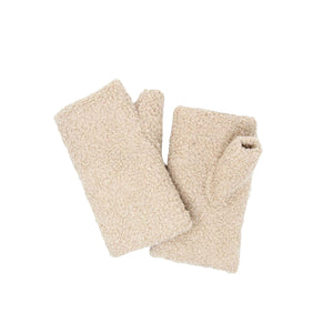 Beige Lining Teddy Bear Fingerless Gloves, fingerless gloves protect your hands by keeping them warm in the cold weather. It also makes you charming and fashionable in public and streets. Different from design of full fingers gloves, open fingerless gloves allow freedom to feel, touch and grip, make your work and activities more convenient, soft and comfortable. These gloves are made of polyester, soft and comfortable material, embraces your hand and your wrist, don't irritate the skin.