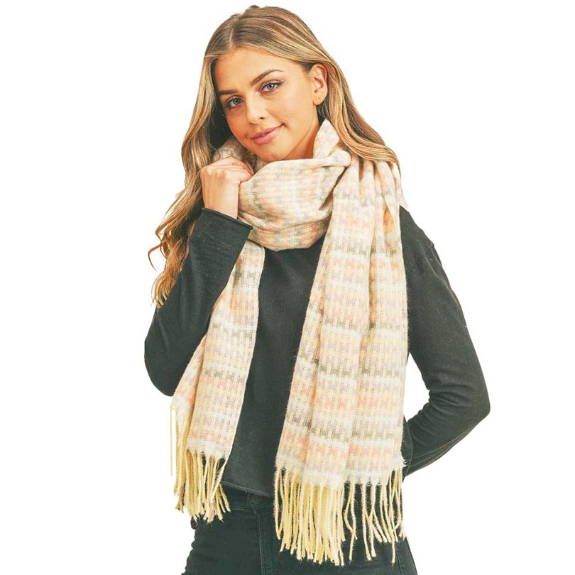 Beige Multi Color Stitch Scarf, accentuates your gorgeousness and drags out the beautiful moments with this soft, highly versatile scarf. Perfect Gift for Birthdays, holidays, Christmas, Anniversary, Valentine's Day, etc. It brings a classic look, adds a pop of color & completes your outfit, keeping you cozy & toasty. Amps up the glamour with a plush material that feels amazing snuggled up against your cheeks. Use in the cold or just to jazz up your look.