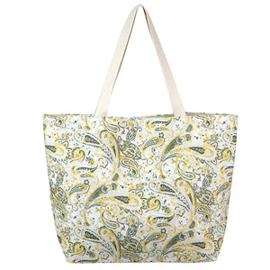 Beige Paisley Beach Bag great if you are out shopping, going to the pool or beach, this beige paisley tote bag is the perfect accessory. Spacious enough for carrying all your essentials. Great for Beach, Vacation, Pool, Birthday Gift, Mother's Day Gift, Anniversary Gift, Beige Paisley Shopper Bag, The Must Have Accessory!