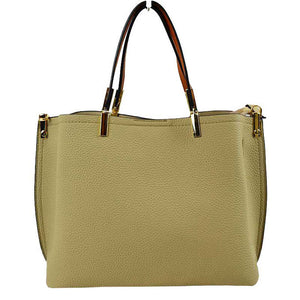Beige Simpler Times Bucket Crossbody Bags For Women. A great everyday casual shoulder bag composed of Faux leather. A simple design with subtle gold hardware details on the closure.  Magnetic snap closure for an inner zipper pouch opening spacious to hold your phone, wallet, and other essentials securely.