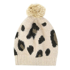 Beige Soft Fuzzy Leopard Print Beanie Hat With Pom Pom, before running out the door into the cool air, you’ll want to reach for this toasty beanie to keep you incrediblywarm. Accessorize the fun way with this faux fur pom pom hat, these leopard themed beanie hat have the autumnal touch you need to finish your outfit in style. Awesome winter gift accessory! Perfect Gift Birthday, Christmas, Stocking Stuffer, Secret Santa, Holiday, Anniversary, Valentine's Day, Loved One.