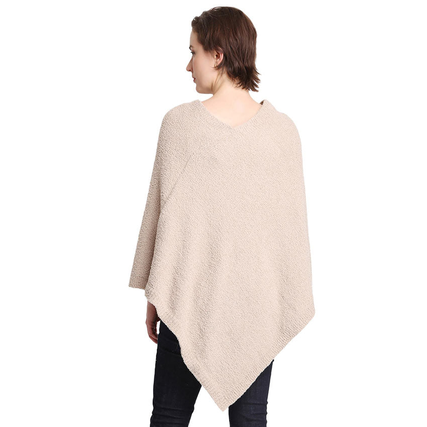 Beige Soft Solid Poncho, these poncho is made of soft and breathable material. It keeps you absolutely warm and stylish at the same time! Easy to pair with so many tops. Suitable for Weekend, Work, Holiday, Beach, Party, Club, Night, Evening, Date, Casual and Other Occasions in Spring, Summer, and Autumn. Throw it on over so many pieces elevating any casual outfit! Perfect Gift for Wife, Mom, Birthday, Holiday, Anniversary, Fun Night Out.