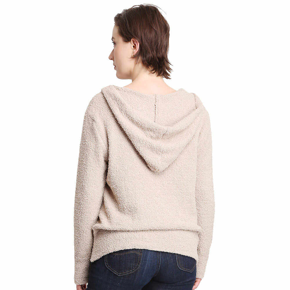 Beige Women's Casual Color Block Hoodies With Long Sleeve, Sweatshirt Outwear Sweater, the perfect accessory, luxurious, trendy, super soft chic capelet, keeps you warm & toasty. You can throw it on over so many pieces elevating any casual outfit! Perfect Gift Birthday, Christmas, Anniversary, Wife, Mom, Special Occasion