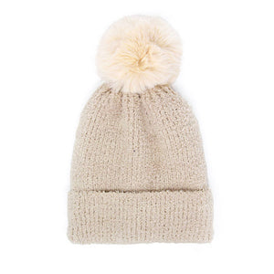 Beige Solid Pom Pom Soft Fluffy Beanie Hat. Before running out the door into the cool air, you’ll want to reach for these toasty beanie hats to keep your hands incredibly warm. Accessorize the fun way with these beanie hats, it's the autumnal touch you need to finish your outfit in style. Awesome winter gift accessory!