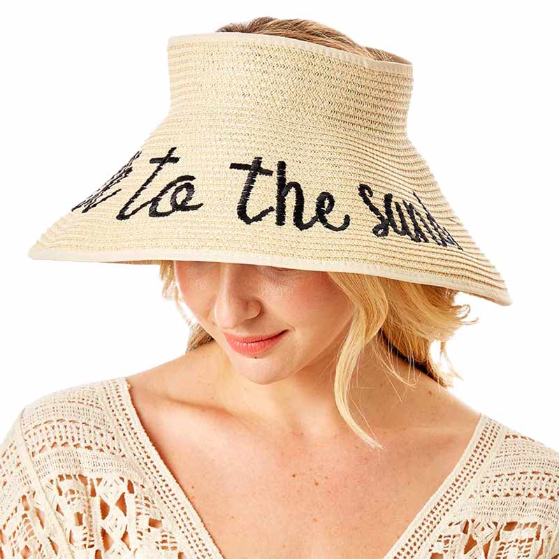 Beige Talk To The Sand Message Roll-Up Foldable Visor Sun Hat, whether you’re basking under the summer sun at the beach, lounging by the pool, or kicking back with friends at the lake, a great hat can keep you cool and comfortable even when the sun is high in the sky. Large, comfortabl.
