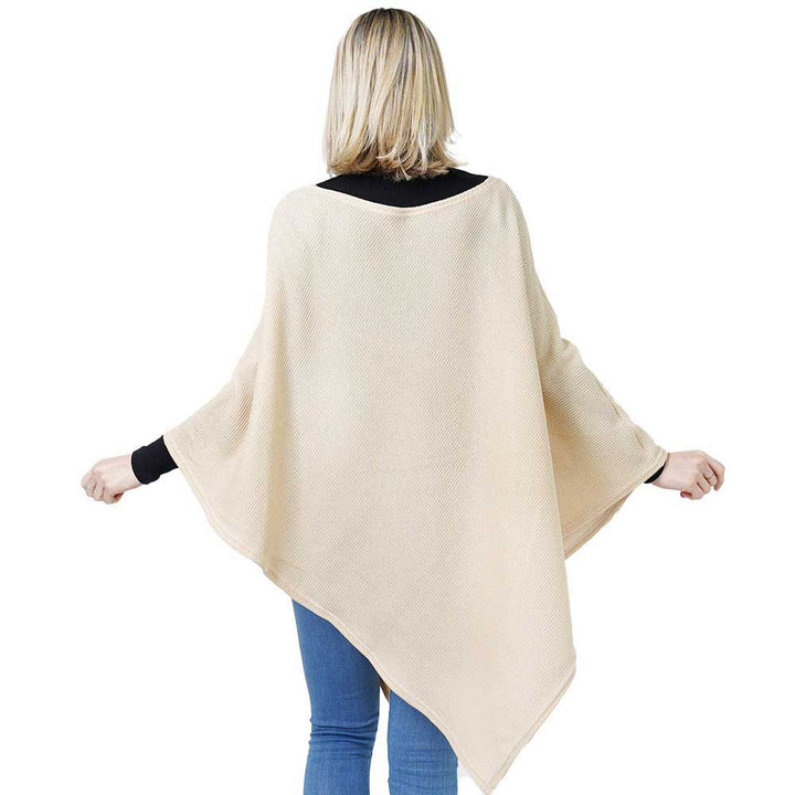 Beige Textured Jersey Poncho, Trendy, classy and sophisticated, Trendy soft natural Textured poncho wrap is perfect for every day wear. Wear it with jeans or evening dress, versatile and stylish. Great travel accessory or everyday use, lightweight, warm and cozy. You can throw it on over so many pieces elevating any casual outfit! Perfect Gift for Wife, Mom, Birthday, Holiday, Christmas, Anniversary, Fun Night Out.