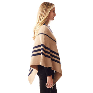 Vertical Striped Turtle Neck Collar Poncho, ensure your upper body stays perfectly toasty when the temperatures drop, classic, gently nestles around the neck, feels comfortable. An eye catcher, will become your favorite accessory, coordinates with all your winter outfits. Ideal Holiday Gift
