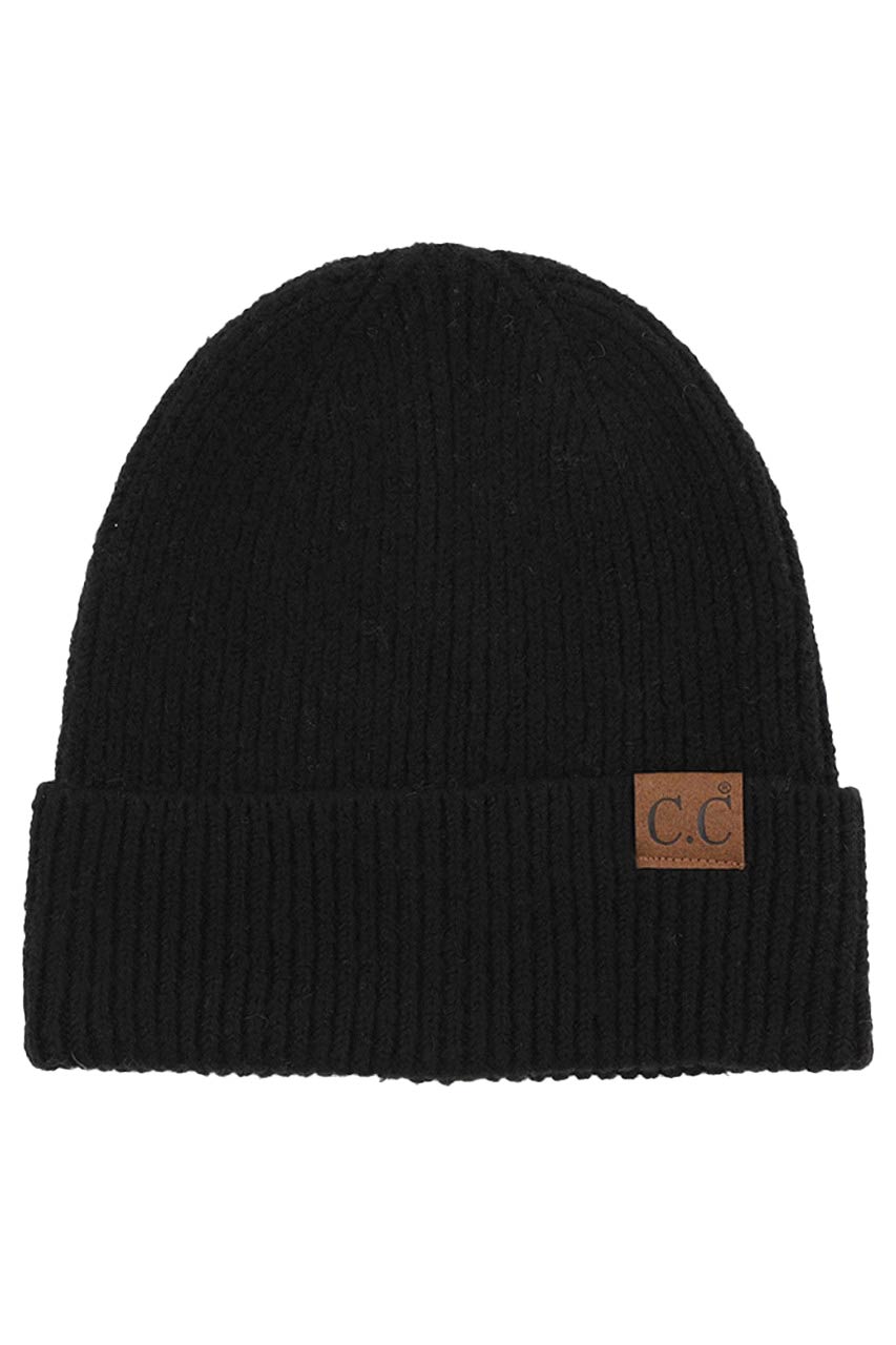 Black C.C Soft Recycled Fine Yarn Cuff Beanie, Stylish Comfy Warm Winter Cuff Beanie; before running out the door into the cool air, you’ll want to reach for this toasty beanie to keep you incredibly warm. Accessorize the fun way with this beanie winter hat, it's the autumnal touch you need to finish your outfit in style. Awesome winter gift accessory! Perfect Gift Birthday, Christmas, Stocking Stuffer, Secret Santa, Holiday, Anniversary, Valentine's Day, Loved One.