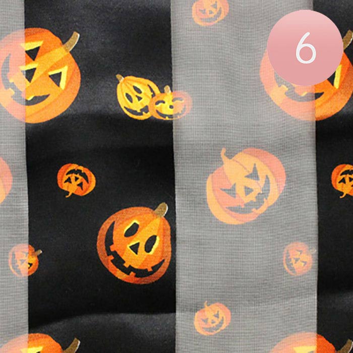 Black 6PCS Silk Feel Striped Halloween Pumpkin Print Scarf, is trendy & fabulous, a luxe addition to any cold-weather ensemble. Great for daily wear in the cold weather and winter to protect you against the chill. It's a Silk Feel Striped Halloween Pumpkin Print scarf that amps up the glamour with a plush material that feels amazing snuggled up against your cheeks and gives you a unique look at the Halloween party. 