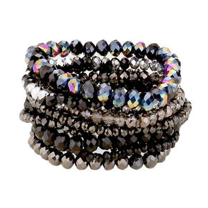 Black 9PCS Faceted Bead Stretch Bracelets, is a timeless treasure, coordinate this 9 pieces Beaded  bracelet with any ensemble from business casual to everyday wear. Beautiful faceted Beads which are a perfect way to add pop of color and accent your style. Adds a touch of nature-inspired beauty to your look. Make your close one feel special by giving this faceted bracelet as a gift and expressing your love for your loved one on special day.