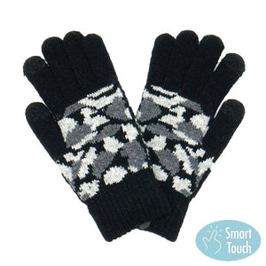 Black Abstract Patterned Smart Winter Warm Gloves. Before running out the door into the cool air, you’ll want to reach for these toasty gloves to keep your hands incredibly warm. Accessorize the fun way with these gloves, it's the autumnal touch you need to finish your outfit in style. Awesome winter gift accessory!