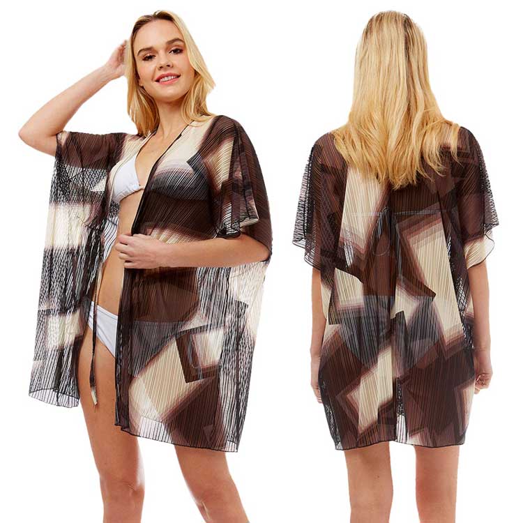 Black Abstract Square Pattern Cover Up Poncho, These Poncho feature an Abstract Square Pattern printed design easy to pair with so many tops. Lightweight and Breathable Fabric, sophisticated, flattering, Comfortable to Wear. look perfectly breezy and laid-back as you head to the beach. A fashionable eye-catcher will quickly become one of your favorite accessories.