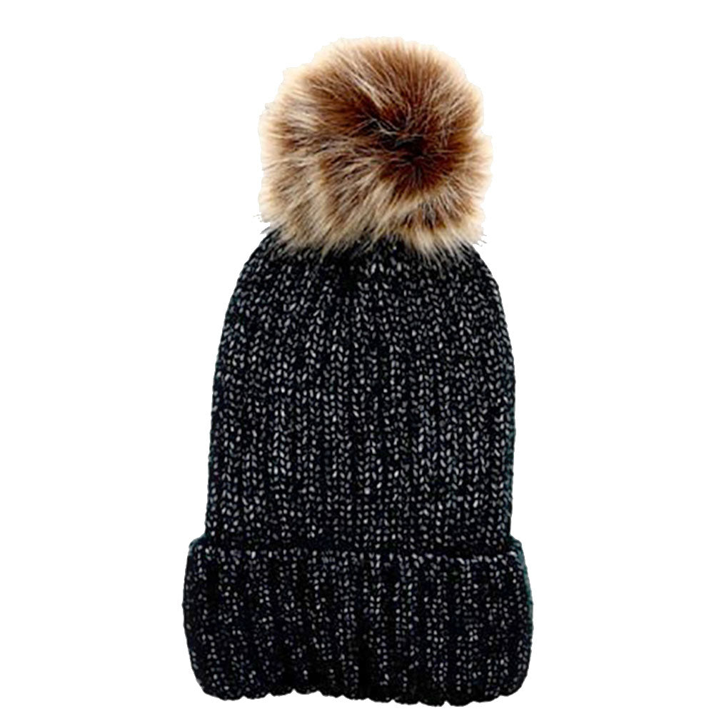 Black Acrylic Fur Soft Knit Faux Pom Pom Beanie Hat. Before running out the door into the cool air, you’ll want to reach for these toasty beanies to keep your hands incredibly warm. Accessorize the fun way with these beanies, it's the autumnal touch you need to finish your outfit in style. Awesome winter gift accessory!