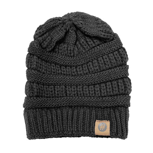 Black Acrylic Solid Knitted Hashtag Beanie Hat. Before running out the door into the cool air, you’ll want to reach for these toasty beanie to keep your hands incredibly warm. Accessorize the fun way with these beanie, it's the autumnal touch you need to finish your outfit in style. Awesome winter gift accessory!