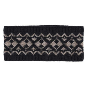 Black Aztec Pattern Ear Warmer Headband, Ear Warmer Headband with a beautiful Aztec Pattern can be worn centered or to the side for your comfort. It will shield your ears from cold winter weather ensuring all-day comfort and warmth. The headband is soft, comfortable, and warm adding a touch of classy style to your look. Show off your trendsetting style when you wear this ear warmer and be protected in the cold winter winds. Stay trendy and cozy.