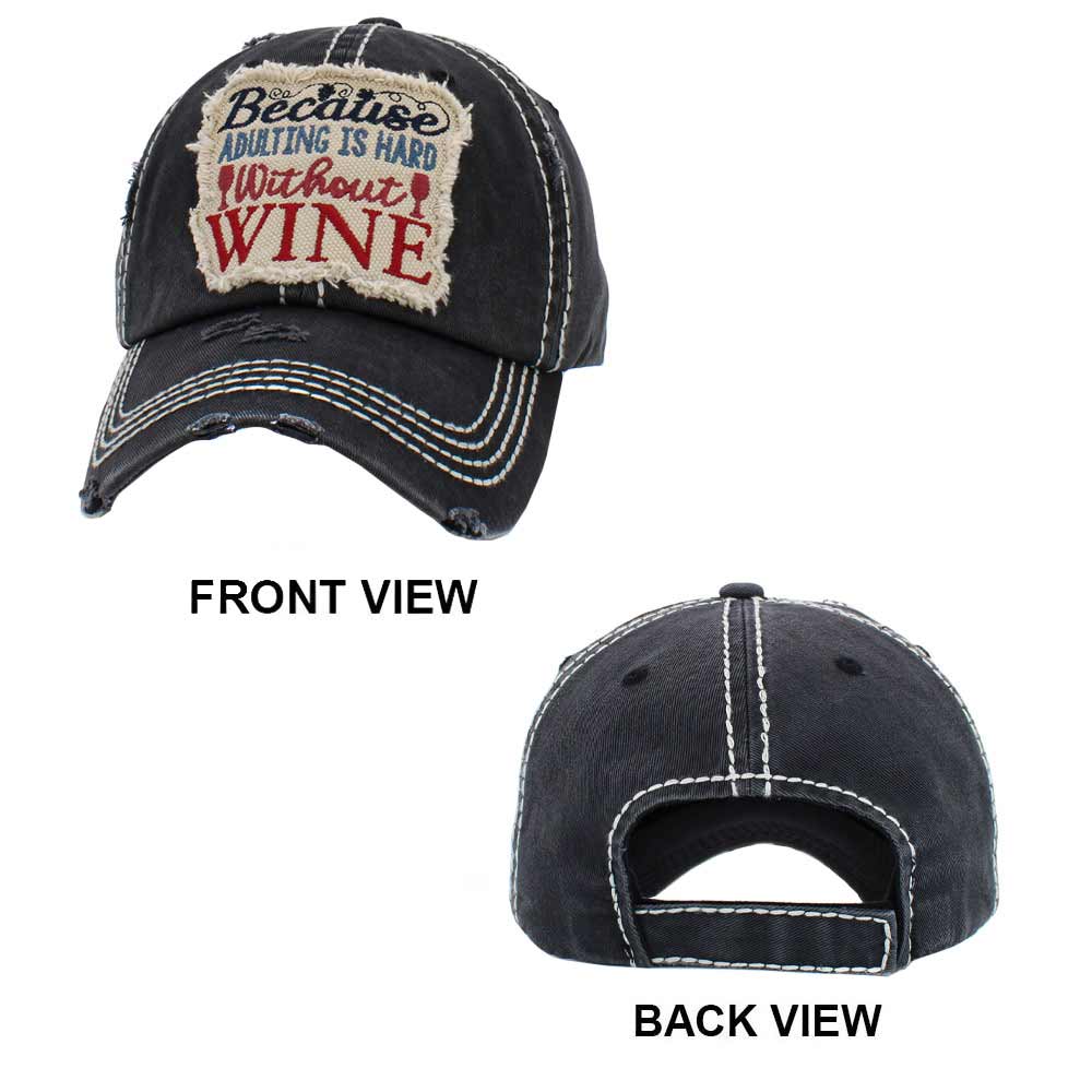 Black Because Adulting Is Hard Without Wine Vintage Baseball Cap, it is an adorable baseball cap that has a vintage look, giving it that lovely appearance. This Baseball Cap is perfect for your party, vacation or drinking by the pool! Fun cool vintage cap, perfect for those who love Wine. Perfect for use in the all season. No matter where you go on the beach or summer party it will keep you cool and comfortable. Suitable this baseball cap during all your outdoor activities like sports and camping!