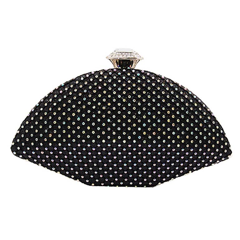 Black Bling Evening Clutch Crossbody Bag, It is a beautiful and elegant evening handbag. This evening purse bag is uniquely detailed, Big enough to hold keys, cards, lipstick, and phones. Perfect for weekends, weddings, evening parties, proms, cocktail various parties, nights out or formal occasions. Look like the ultimate fashionista carrying this trendy Evening Clutch Bag! 