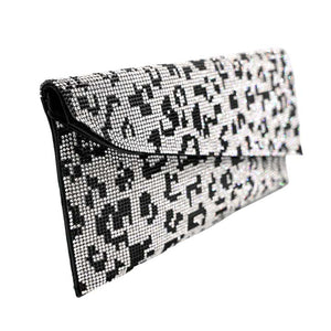 Black Bling Leopard Patterned Evening Clutch Crossbody Bag, is the perfect choice to carry on the special occasion with your handy stuff. It is lightweight and easy to carry throughout the whole day. You'll look like the ultimate fashionista while carrying this Crossbody Evening Bag. This stunning Bling Leopard Patterned Clutch bag is perfect for weddings, parties, evenings, cocktail parties, wedding showers, receptions, proms, etc. 