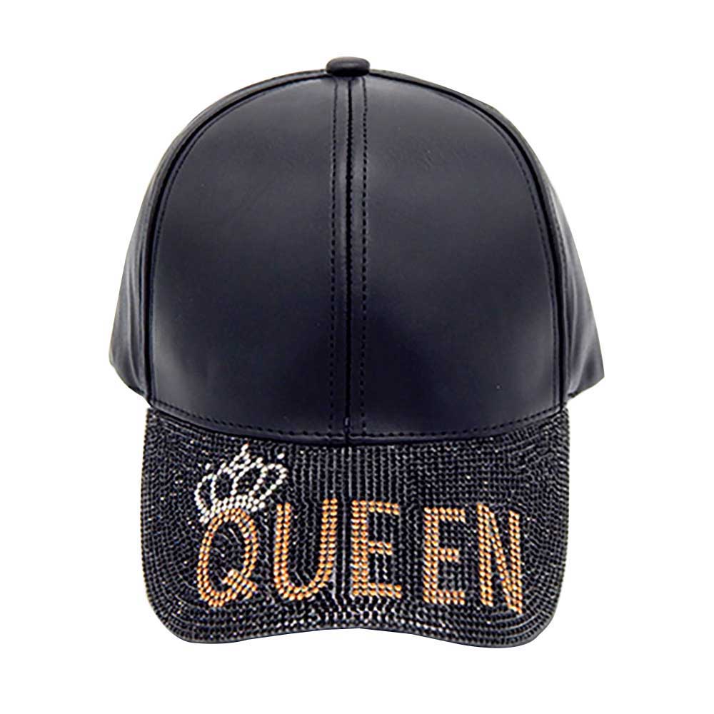 Black Bling Queen Message Baseball Cap, High quality embroidered "Queen " Message on front, inspirational hat. Get your head in the game with this well-constructed baseball-style cap. perfect for the festive season, embrace the festive spirit with these Queen Message Cap, and keep your hair out of your face and eyes by wearing this comfortable baseball cap during all your outdoor activities like sports and camping!