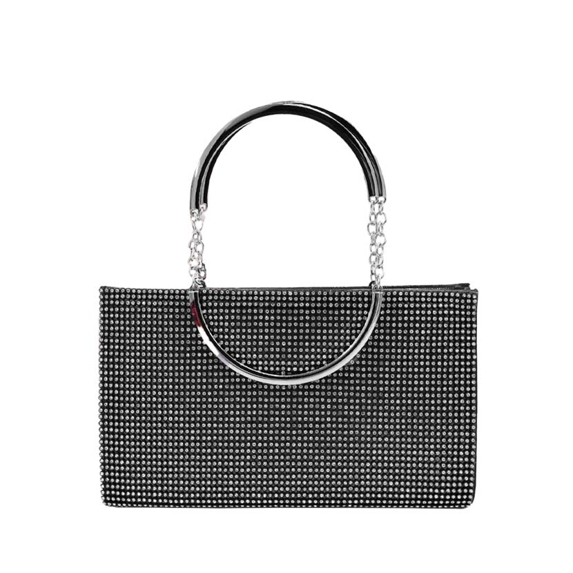 Black Bling Rectangle Top Handle Crossbody Evening Bag, is the perfect choice to carry on the special occasion with your handy stuff. It is lightweight and easy to carry throughout the whole day. You'll look like the ultimate fashionista carrying this trendy Crossbody Evening Bag. This stunning Crossbody bag is perfect for weddings, parties, evenings, cocktail parties, wedding showers, receptions, proms, etc. It's a perfect gift for Birthdays, anniversaries, Mother's Day, Graduation, Valentine's Day, etc.