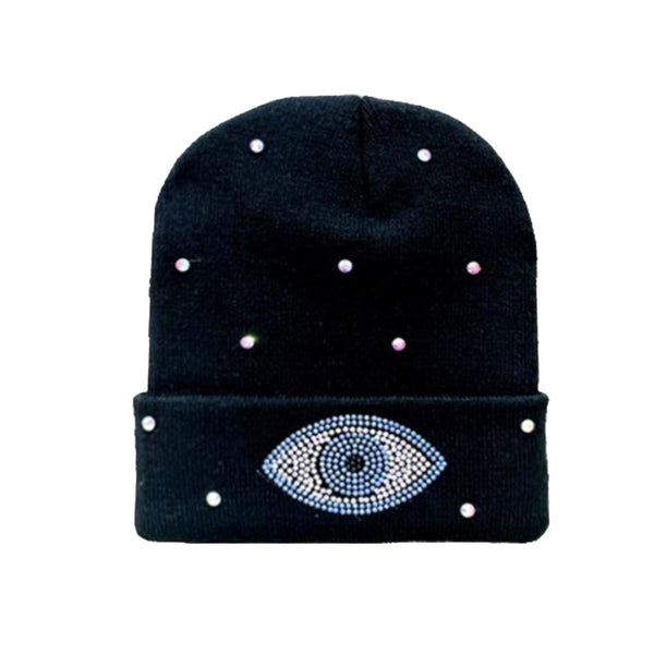 Bling Evil Eye Beanie Hat