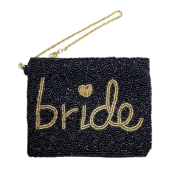 Black Bride Beaded Mini Pouch Bag, perfectly goes with any outfit and shows your trendy choice to make you stand out on your special occasion. Carry out this trendy heart-themed mini pouch bag while attending a special occasion. Perfect for carrying makeup, money, credit cards, keys or coins, etc. It's lightweight and perfect for easy carrying.