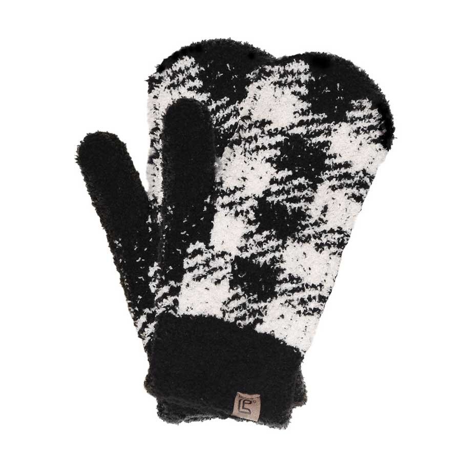Black  Buffalo Check Cozy Mittens, are a smart, eye-catching, and attractive addition to your outfit. These trendy gloves keep you absolutely warm and toasty in the winter and cold weather outside. Accessorize the fun way with these gloves. It's the autumnal touch you need to finish your outfit in style. A pair of these gloves will be a nice gift for your family, friends, anyone you love, and even yourself. Stay trendy and cozy!