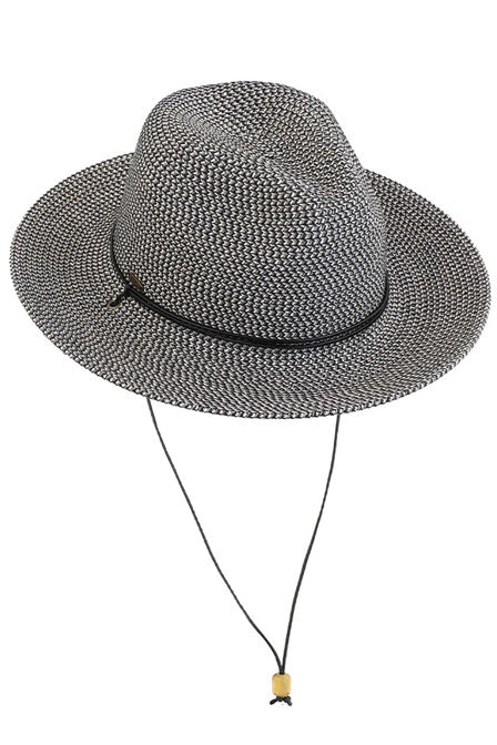 Black C.C Chin Strap Straw Panama Hat. Keep your styles on even when you are relaxing at the pool or playing at the beach. Large, comfortable, and perfect for keeping the sun off of your face, neck, and shoulders Perfect summer, beach accessory. Ideal for travelers who are on vacation or just spending some time in the great outdoors.