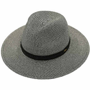 Black C.C Heather Effect Panama Sunhat, Keep your styles on even when you are relaxing at the pool or playing at the beach. Large, comfortable, and perfect for keeping the sun off of your face, neck, and shoulders. Perfect summer, beach accessory. Ideal for travelers who are on vacation or just spending some time in the great outdoors. 