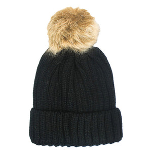 Soft Cozy Cable Knit Pom Pom Beanie Hat