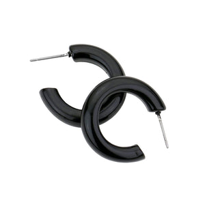 Black Colored Hoop Earrings, this polished finish hoop design creates a feeling of understated elegance and sophistication look in any outfits. this is a versatile pair of earrings that can be worn with anything from casual weekend wear, to more mature office wear. These cute hoop earrings will never be out of style. The perfect accessory for the gift to send it as a gift to your mom, wife, daughter, sisters, friends or yourself.