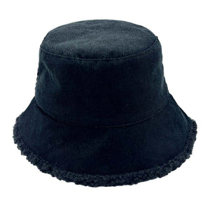 Black Corduroy Sherpa Bucket Hat, is nicely designed and a great addition to your attire that will amp up your outlook to a greater extent. Before running out the door into the cool air, you’ll want to reach for this toasty beanie to keep you incredibly warm. Accessorize the fun way with this solid knit bucket hat. It's the autumnal touch you need to finish your outfit in style. Awesome winter gift accessory! 