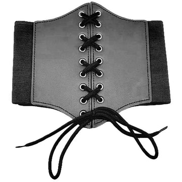 Black Corset Stretch Belt, Easy and comfortable to wear or take off. Adjustable belt band fits waistline. Corset lacing style in the front, snap button closure to lock the belt with a high stretchy elastic band. High-quality material which makes it comfortable and durable. Classical & Elegant design, simple but stylish, all-match wide waist belt. Retro-designed belts, transform your clothing look in seconds.