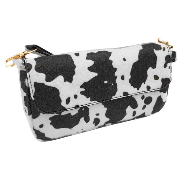 Black Cow Patterned Faux Leather Shoulder Crossbody Bag. This high quality animal themed shoulder Crossbody Bag is both unique and stylish. perfect for money, credit cards, keys or coins and many more things, light and gorgeous. perfectly lightweight to carry around all day. Perfect for grab and go errands, keep your keys handy & ready for opening doors as soon as you arrive. Versatile enough for wearing straight through the week. 