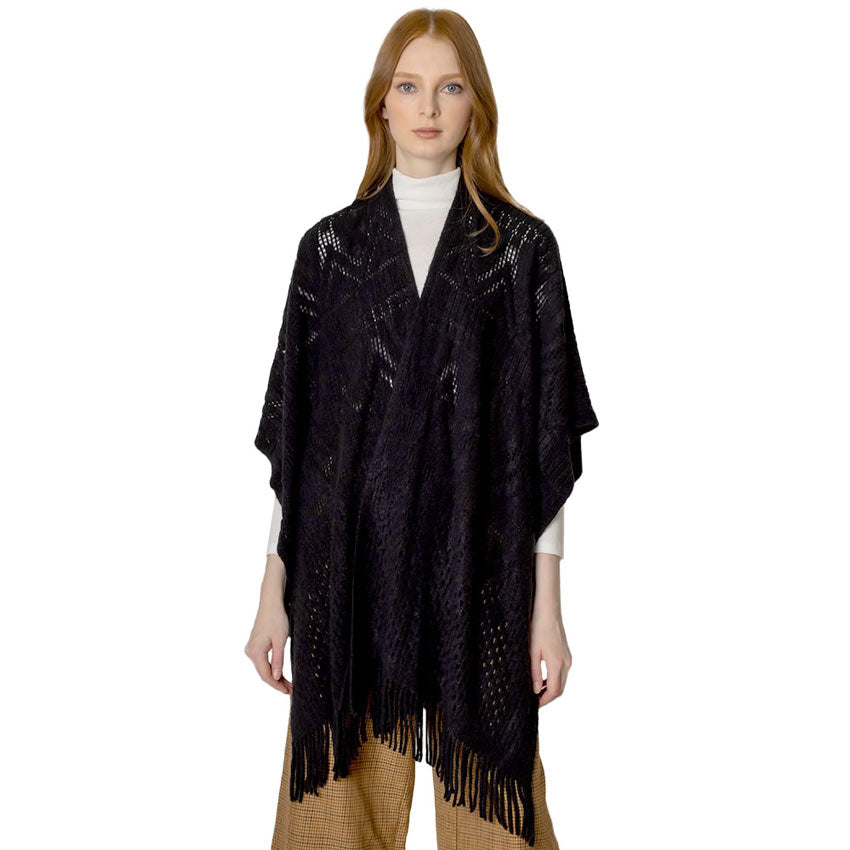 Damascus Ruana Cut Out Detailed Ruana – Madeline Love