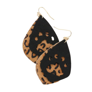 Black Cut Out Paw Leopard Patterned Leather Dangle Earrings, fun handcrafted jewelry that fits your lifestyle, adding a pop of pretty color. Enhance your attire with these vibrant artisanal earrings to show off your fun trendsetting style. Great choice to treat yourself , these animal leopard themed earrings are super lightweight. Eye-catching earrings, get ready to attract some attention! perfect for Holiday gift, Anniversary gift, Birthday gift, Valentine's Day, gift for your loved one or for yourself!