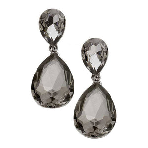 Black Diamond Glass Crystal Teardrop Evening Earrings. This evening earring is simple and cute, easy to match any hairstyles and clothes. Suitable for both daily wear and party dress. Great choice to treat yourself and This earrings is perfect for Holiday gift, Anniversary gift, Birthday gift, Valentine's Day gift for a woman or girl of any age.