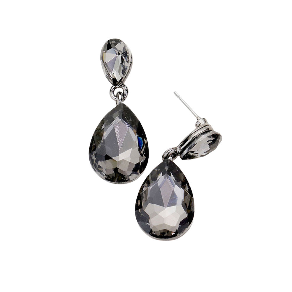 Black Diamond Glass Crystal Teardrop Dangle Earrings, these teardrop earrings put on a pop of color to complete your ensemble & make you stand out with any special outfit. The beautifully crafted design adds a gorgeous glow to any outfit on special occasions. Crystal Teardrop sparkling Stones give these stunning earrings an elegant look. Perfectly lightweight, easy to wear & carry throughout the whole day. 