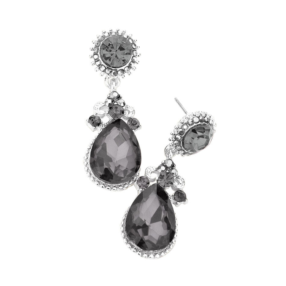 Black Diamond Glass Crystal Teardrop Dangle Evening Earrings. Look like the ultimate fashionista with these Earrings! Add something special to your outfit this Valentine! special It will be your new favorite accessory. Perfect Birthday Gift, Anniversary Gift, Mother's Day Gift, Graduation Gift, Valentine's Day Gift.