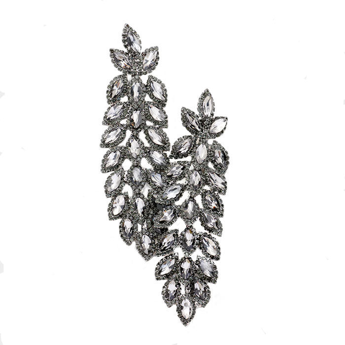 Black Diamond Oversized Crystal Rhinestone Marquise Evening Earrings. Get ready with these bright earrings, put on a pop of color to complete your ensemble. Perfect for adding just the right amount of shimmer & shine and a touch of class to special events. Perfect Birthday Gift, Anniversary Gift, Mother's Day Gift, Graduation Gift.