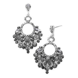 Black Diamond Rhodium Marquise Crystal Chandelier Statement Evening Earrings, put on a pop of color to complete your ensemble. Perfect for adding just the right amount of shimmer & shine and a touch of class to special events. Perfect Birthday Gift, Anniversary Gift, Mother's Day Gift, Graduation Gift.