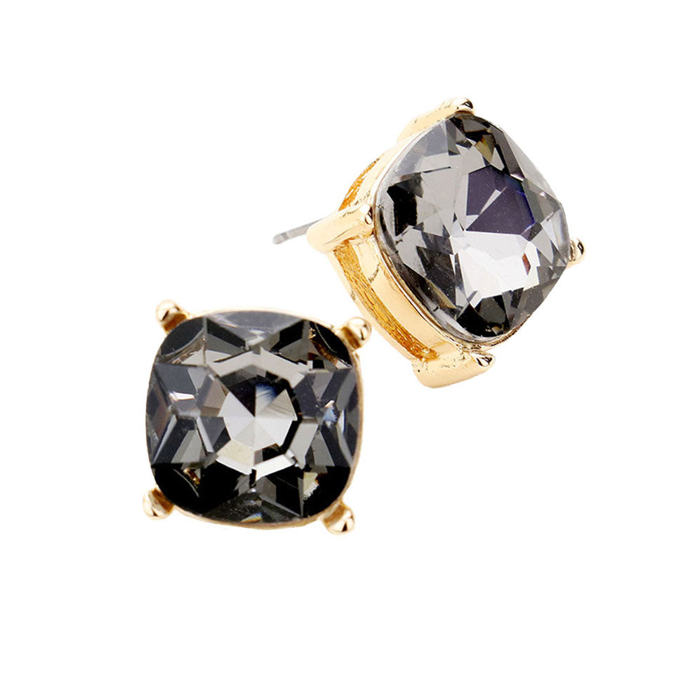 Black Diamond Square Stone Stud Earrings. Look like the ultimate fashionista with these Earrings! Add something special to your outfit this Valentine! Special It will be your new favorite accessory. Perfect Birthday Gift, Mother's Day Gift, Anniversary Gift, Graduation Gift, Prom Jewelry, Valentine's Day Gift, Thank you Gift.
