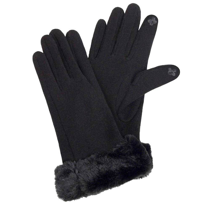 Navy Faux Fur Wrist Smart Gloves, This attractive colored pair of gloves keeps you perfectly warm this winter outdoor and in the cool air. It's a smart and fashionable accessory that completes your winter outfit and reveals your smartness. You can use your electronic devices with ease with these warm and cozy gloves. Its beautiful color variety gives you a cool and cute outlook anywhere. A perfect gift for the season to the persons you care. Enjoy the winter!