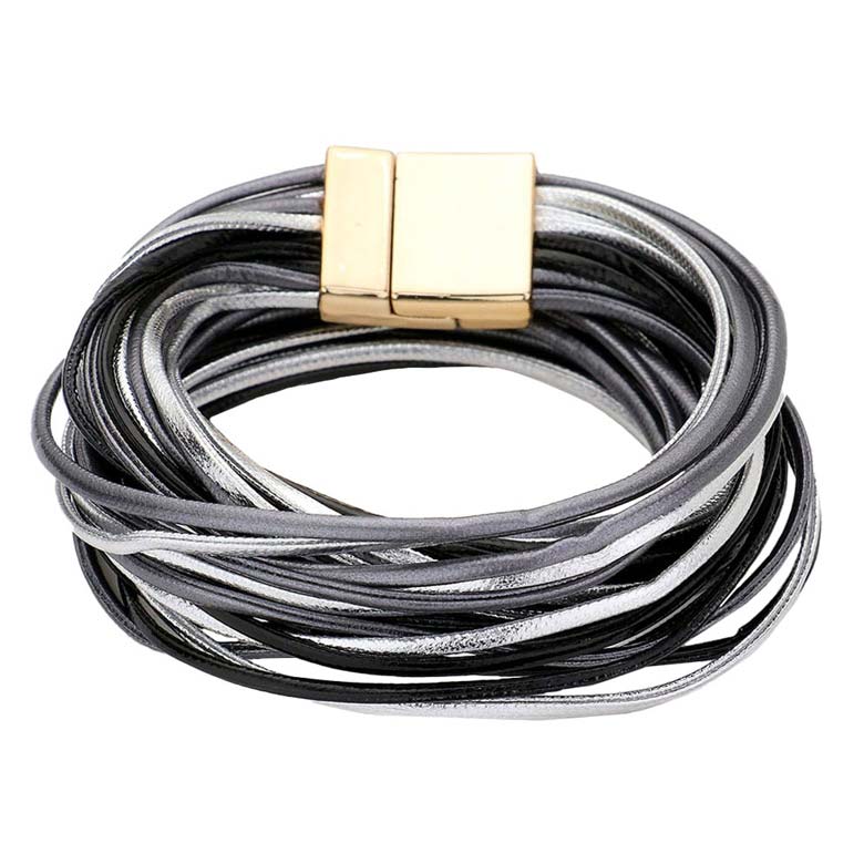 Black Faux Leather Wrap Bracelet, amps up your outlook in a stylish way with the ultimate confidence. Get ready with this Magnetic Bracelet to receive compliments. Put on a pop of color to complete your ensemble. Perfect for adding just the right amount of shimmer & shine and a touch of class to your outfit. Perfect Birthday Gift, Anniversary Gift, Mother's Day Gift, Graduation Gift.