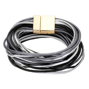 Black Faux Leather Wrap Bracelet, amps up your outlook in a stylish way with the ultimate confidence. Get ready with this Magnetic Bracelet to receive compliments. Put on a pop of color to complete your ensemble. Perfect for adding just the right amount of shimmer & shine and a touch of class to your outfit. Perfect Birthday Gift, Anniversary Gift, Mother's Day Gift, Graduation Gift.