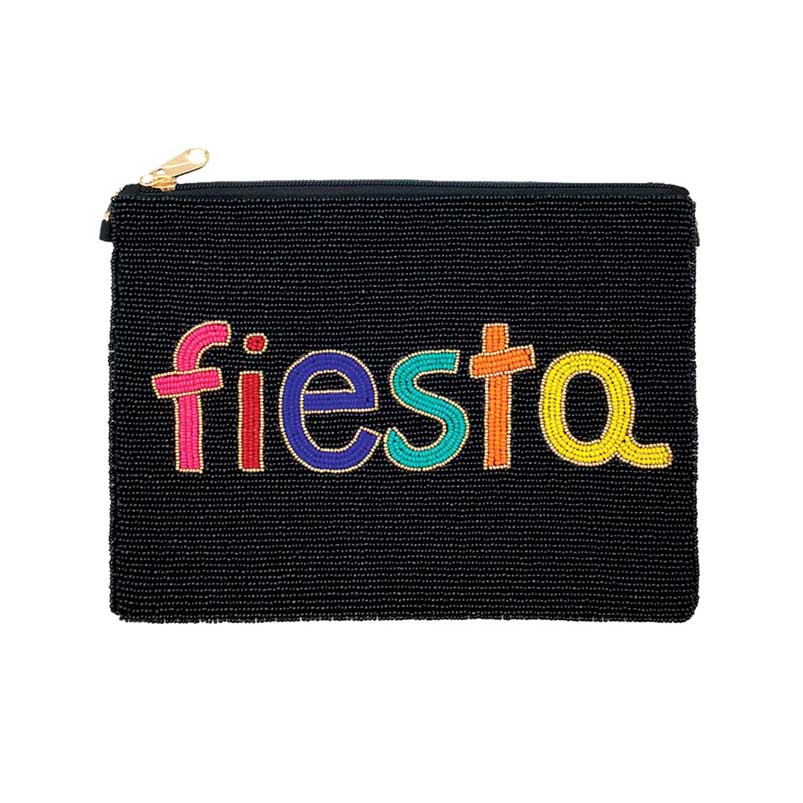 Black Fiesta Seed Beaded Message Clutch Crossbody Bag, these awesome fiesta message clutch crossbody bags are a wonderful accessory for your fiesta Day outfit or any other occasion where you need some extra luck! Be the ultimate fashionista carrying this trendy fiesta Seed Beaded clutch bag! Great for when you need something small to carry or drop in your bag. perfect for makeup, money, credit cards, keys or coins, and many more things.
